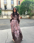Ensemble fleuri marron